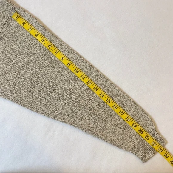 Men’s XL Textured Cotton Sweater Neutral Beige V-Neck Knit Pullover - Picture 9 of 9